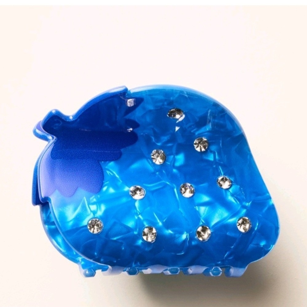 Kate Spade xTarget Blue Sparkly Strawberry Claw Clip Hair Accessory Women Girls